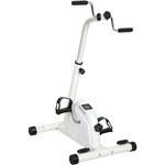 HOMCOM Vélo de rééducation bras et jambes réglable rouleaux massage écran LCD multifonction blanc