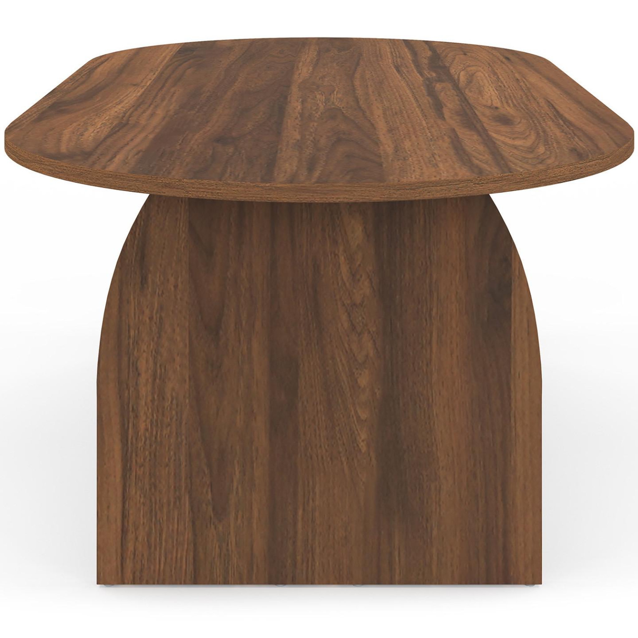 Voir la diapositive 5 : ID MARKET Table basse japandi ovale edith 110 cm bois effet noyer