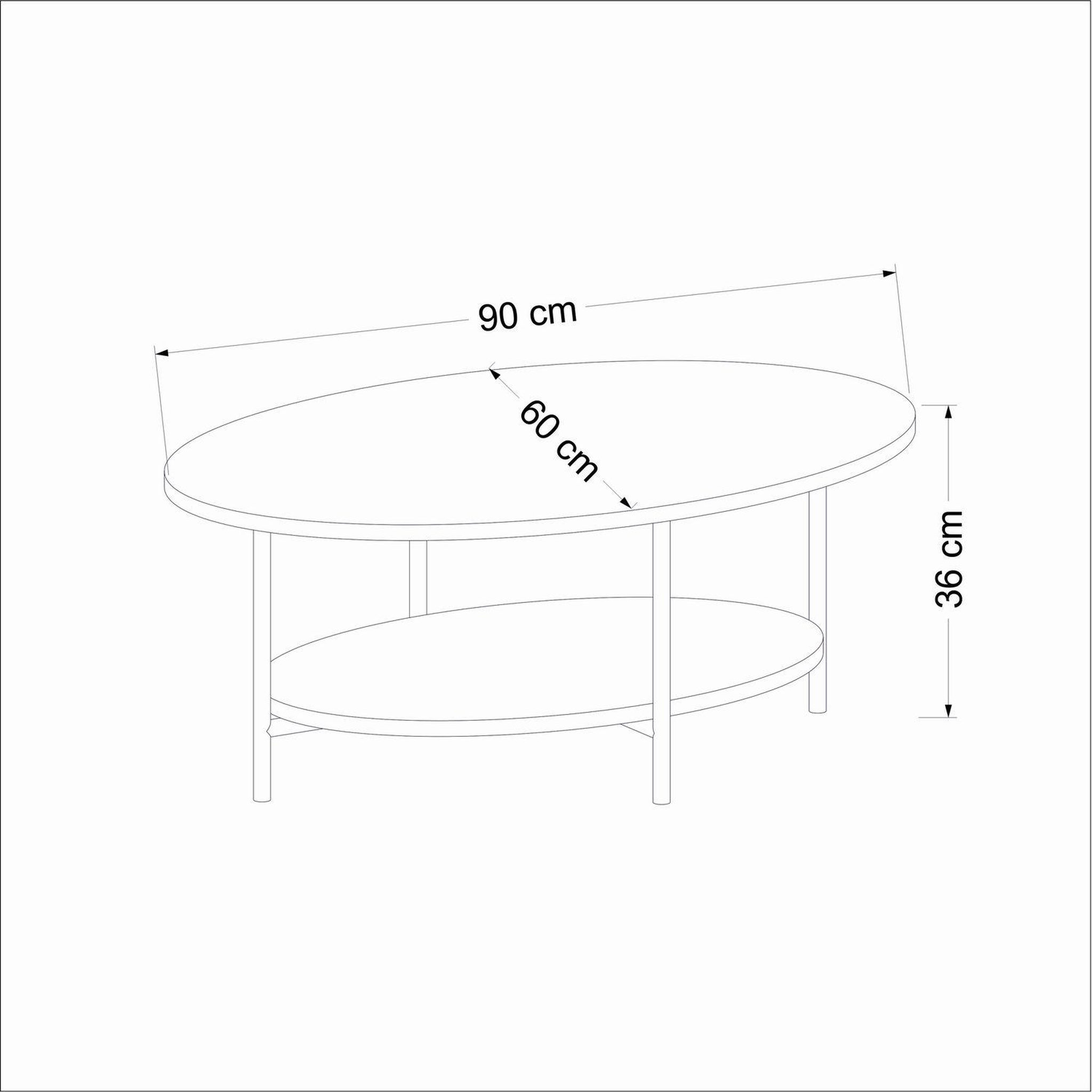 Voir la diapositive 3 : TOILINUX Table basse 1 étagère effet travertin - beige et noir