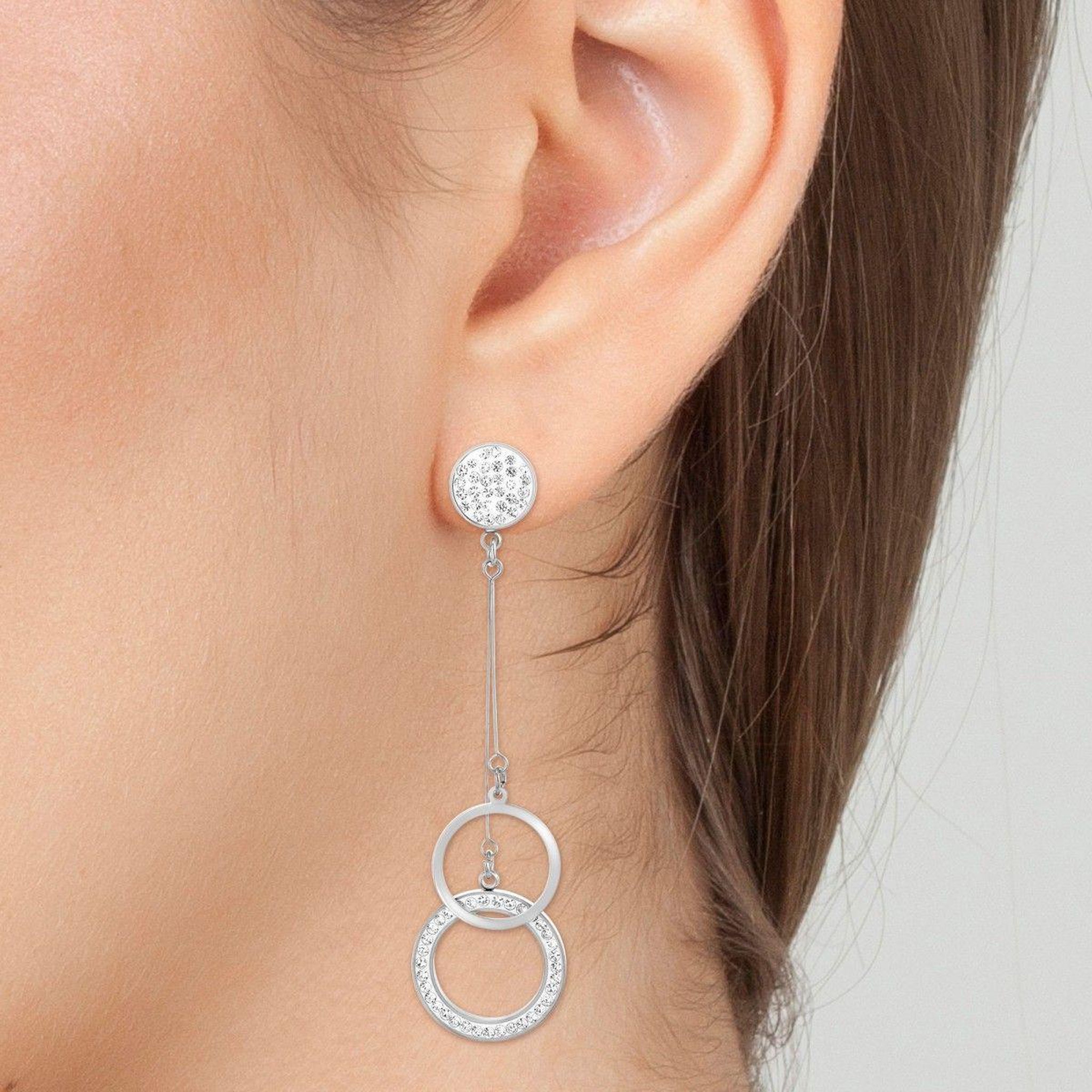 Voir la diapositive 2 : SC CRYSTAL Boucles d'oreilles SC Crystal ornées de Cristaux scintillants