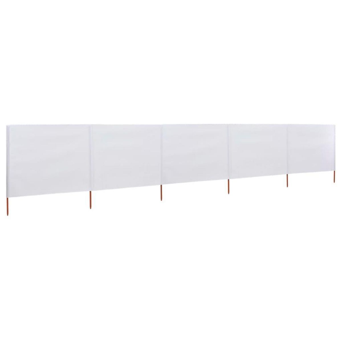 VIDAXL Paravent 5 panneaux Tissu 600 x 120 cm Blanc sable