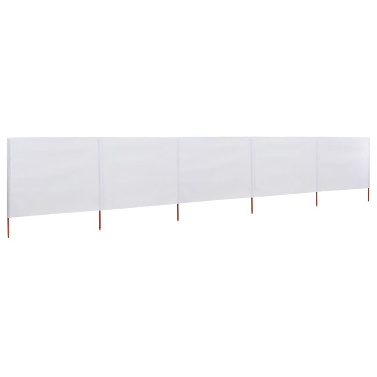 VIDAXL Paravent 5 panneaux Tissu 600 x 120 cm Blanc sable