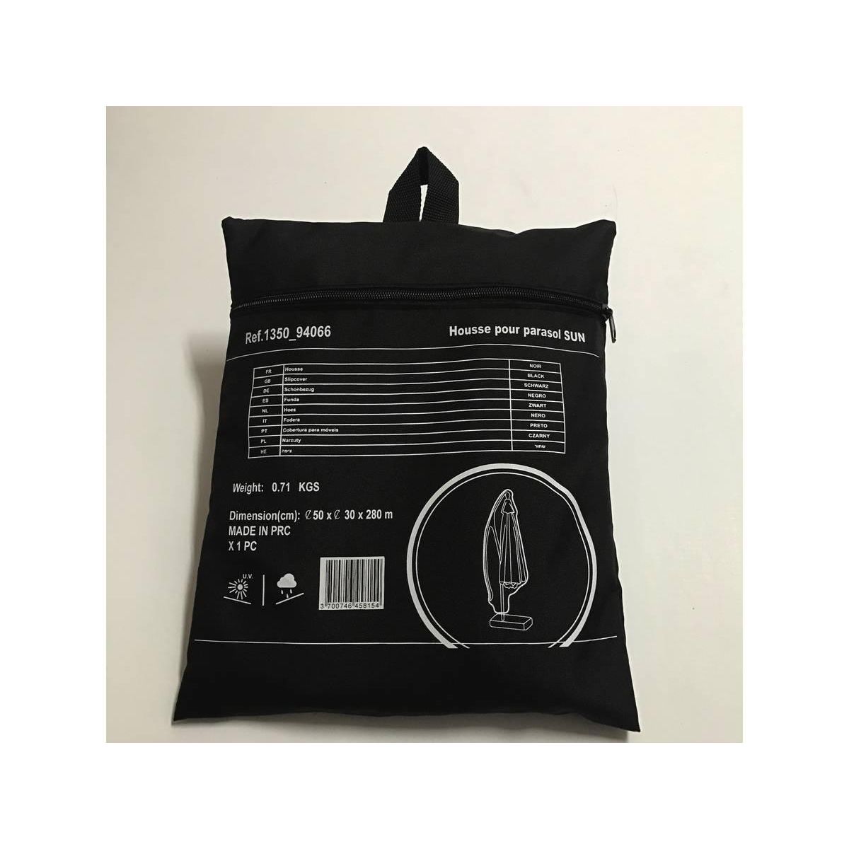 Habitat et Jardin Housse de protection pour parasol - 50 x 30 x 280 cm - Noir