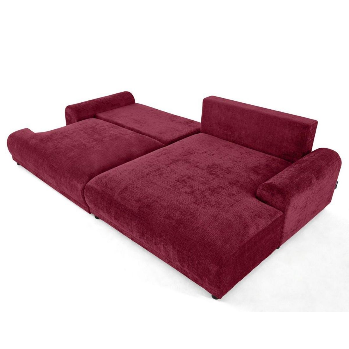 LISA DESIGN Nelly - canapé d'angle droit 4 places convertible avec coffre en velours texturé