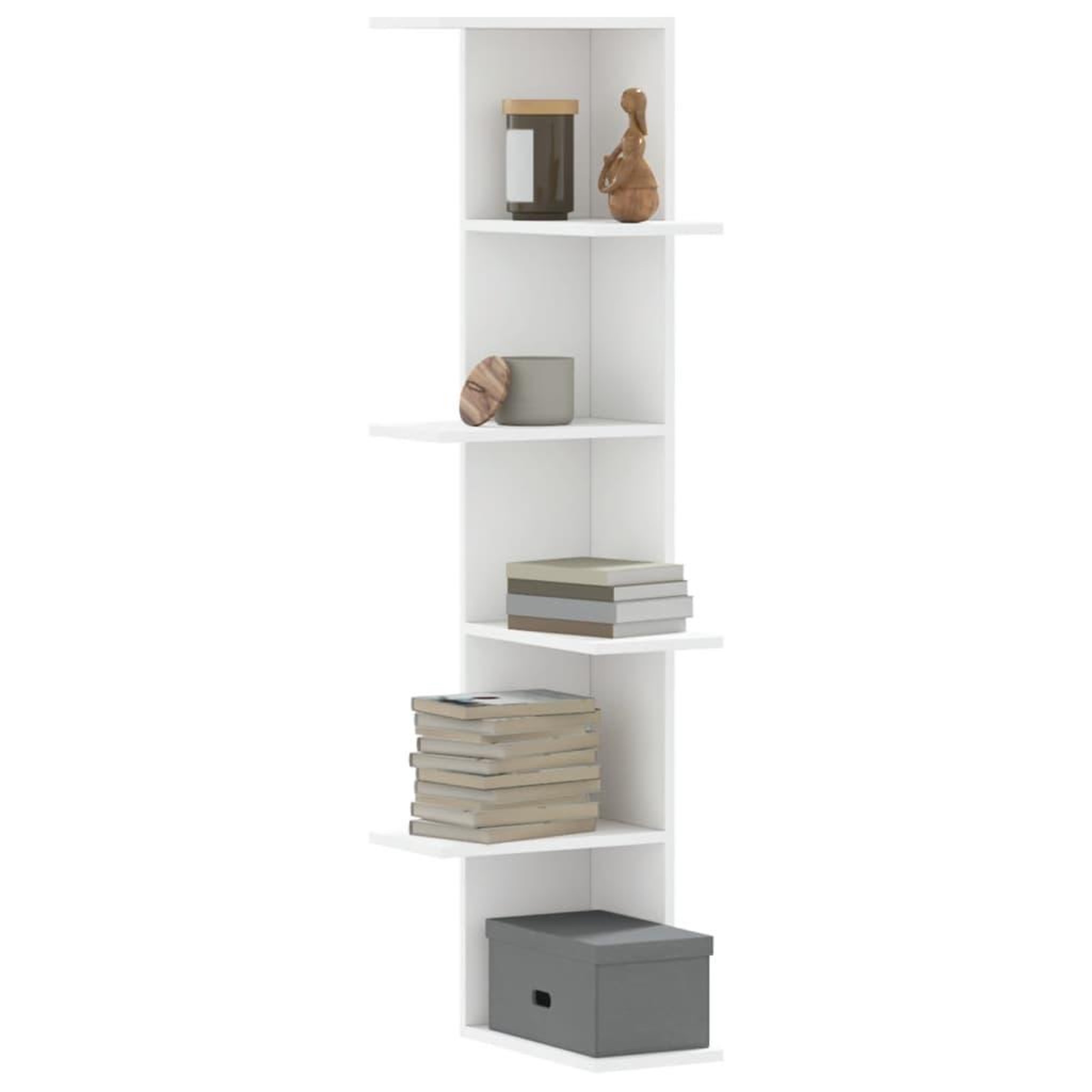 VIDAXL Etagere d'angle murale blanc 36,5x36,5x140 cm bois d'ingenierie