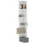 Voir la diapositive 1 : VIDAXL Etagere d'angle murale blanc 36,5x36,5x140 cm bois d'ingenierie