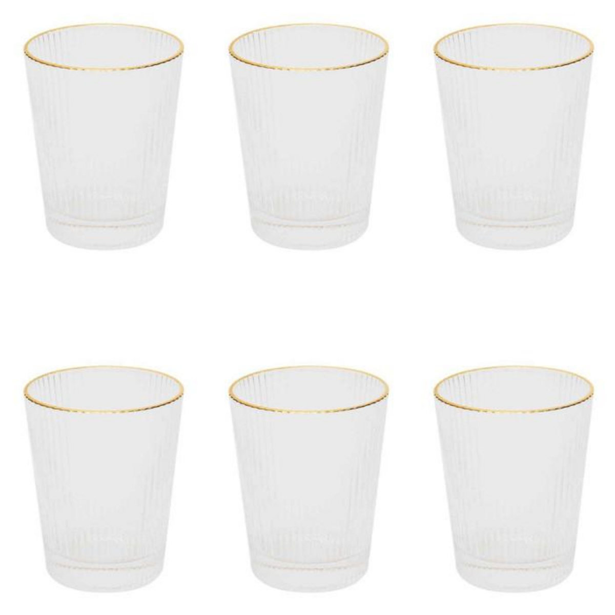 Paris Prix Lot de 6 Verres Design  Liseré  35cl Transparent