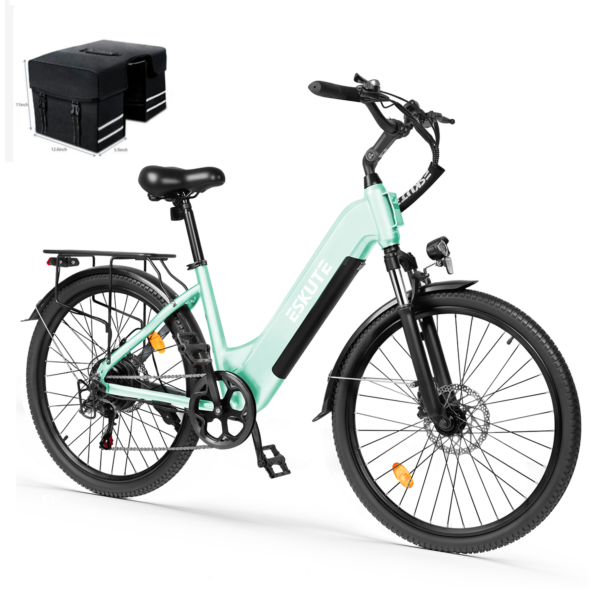 Voir la diapositive 1 : ESKUTE Vélo de ville électrique ESKUTE C202, Step-Through 26