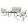 Voir la diapositive 3 : BEST MOBILIER Pilar - salon bas de jardin 4 places - métal et résine tressée