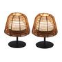 Voir la diapositive 1 : Lumisky Set de 2 lampes de table bohème TWINS Bois Poly rotin H16CM