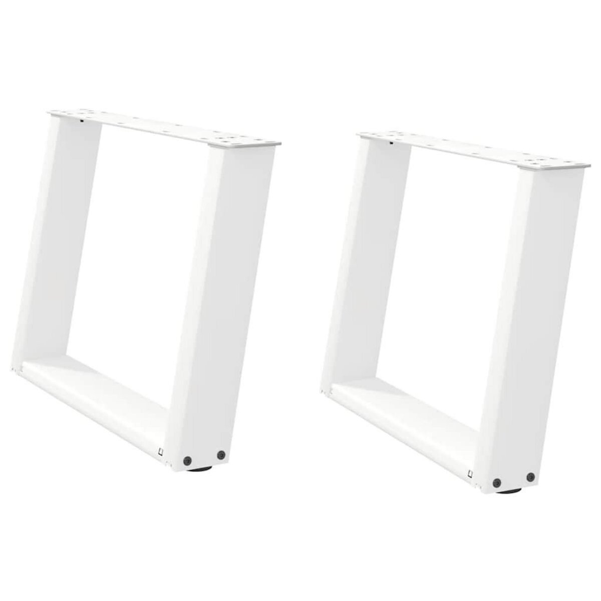 VIDAXL Pieds de table basse forme de U 2 pcs blanc 60x(42-43) cm acier