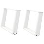 Voir la diapositive 2 : VIDAXL Pieds de table basse forme de U 2 pcs blanc 60x(42-43) cm acier