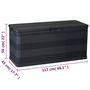 Voir la diapositive 6 : VIDAXL Boîte de rangement de jardin noir 117x45x56 cm