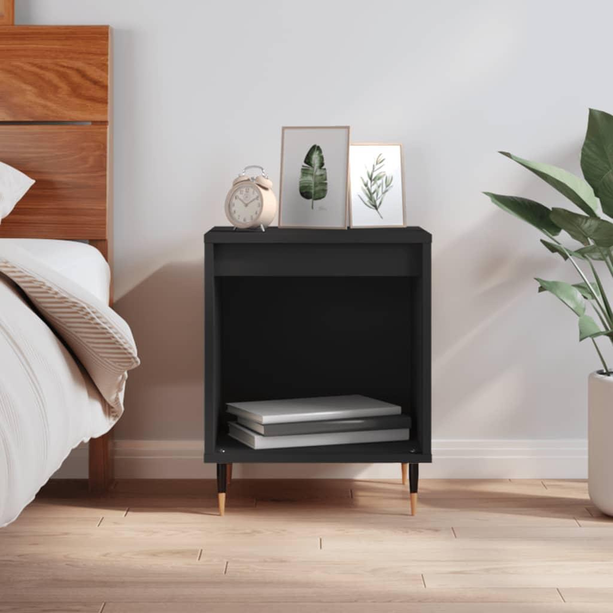 VIDAXL Table de chevet Noir 40x35x50 cm Bois d'ingenierie