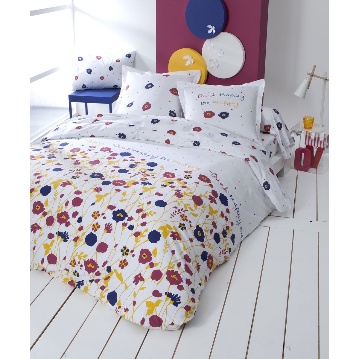 Taie d'oreiller coton bambou HAPPY