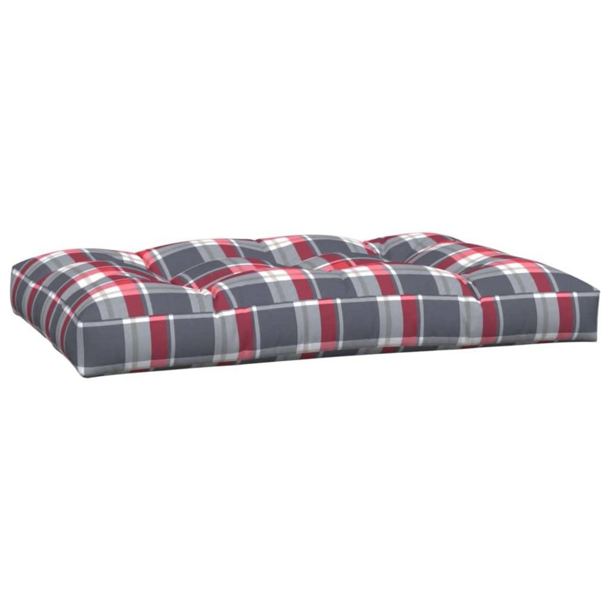 VIDAXL Coussins de palette lot de 2 motif a carreaux rouge tissu