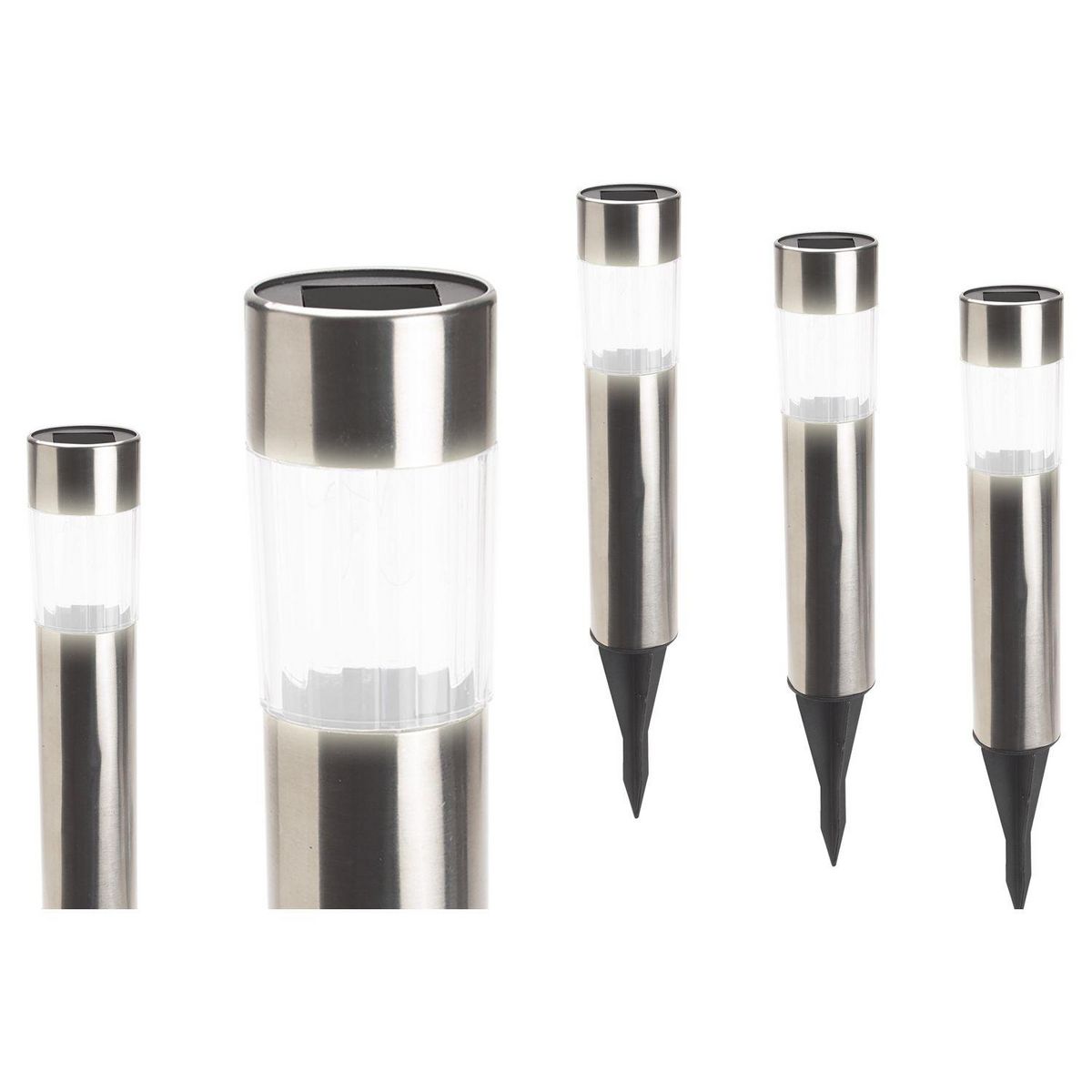 Inkazen Lot de 4 bornes tube solaire Gris