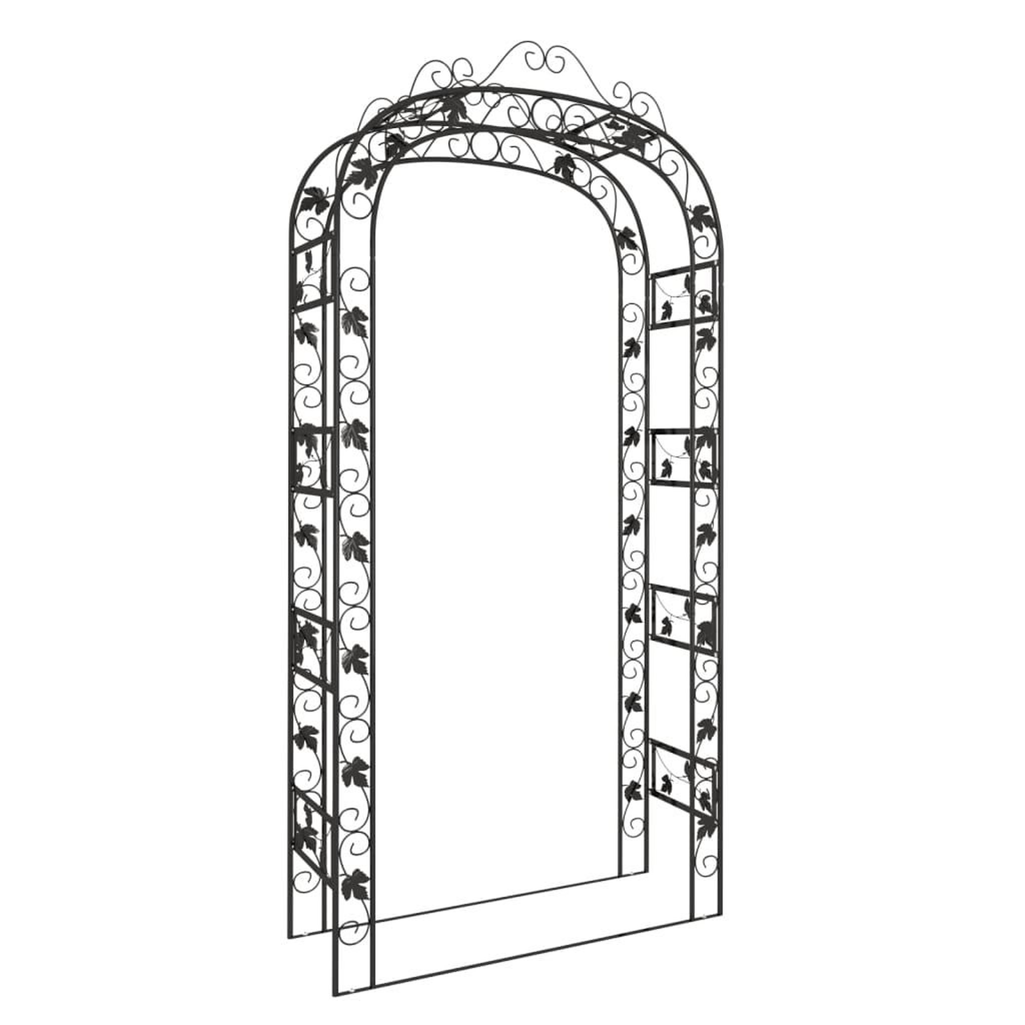 Voir la diapositive 2 : VIDAXL Arche de jardin Noir 116x45x240 cm Acier