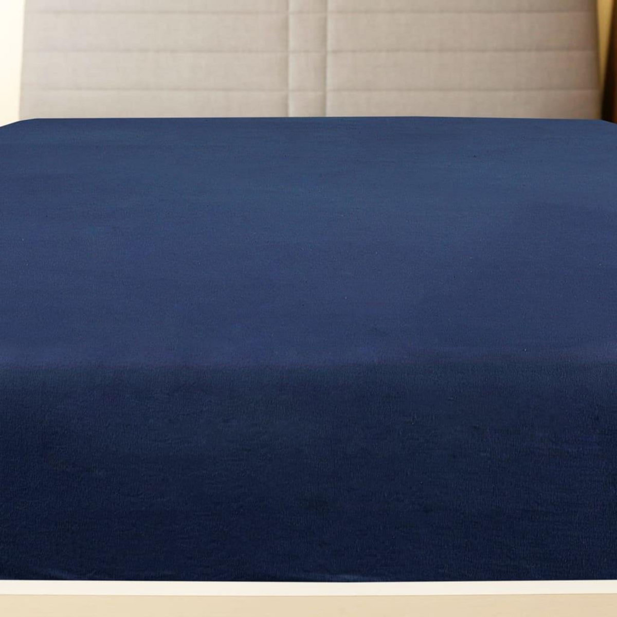 VIDAXL Drap-housse Jersey Bleu marine 90x200 cm Coton