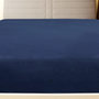 Voir la diapositive 2 : VIDAXL Drap-housse Jersey Bleu marine 90x200 cm Coton