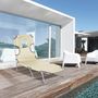 Voir la diapositive 2 : OUTSUNNY Bain de soleil pliable inclinable 4 positions - espace visage rembourré - acier oxford beige