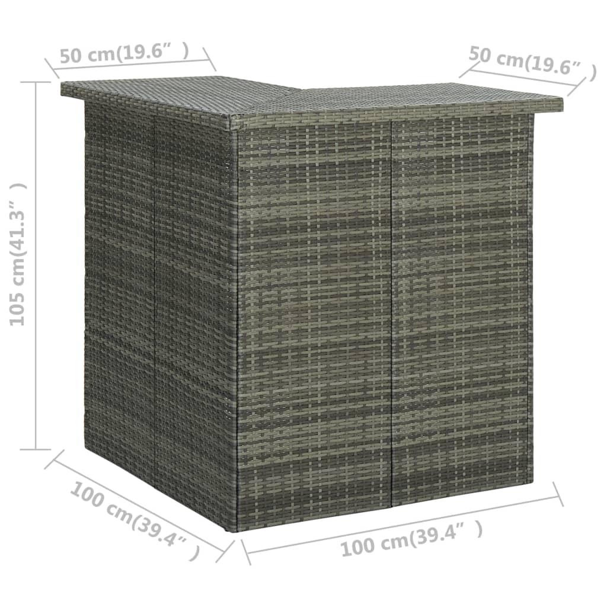 Voir la diapositive 6 : VIDAXL Ensemble de bar de jardin 8 pcs et coussins Resine tressee Gris