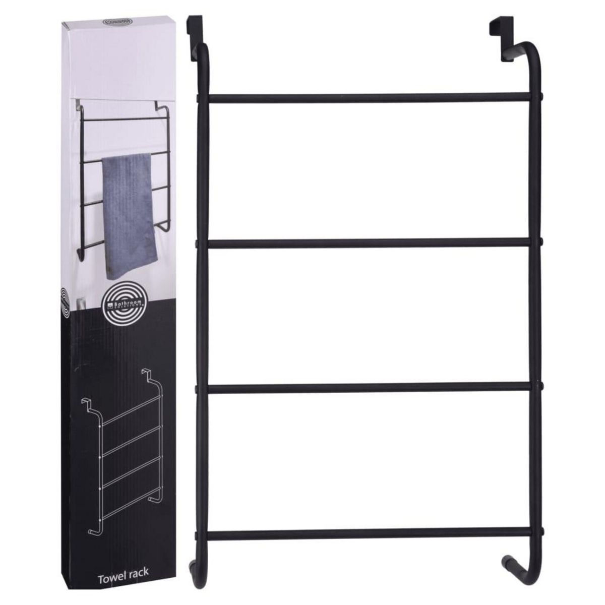 Bathroom Solutions Bathroom Solutions Porte-serviettes suspendu de porte Metal Noir