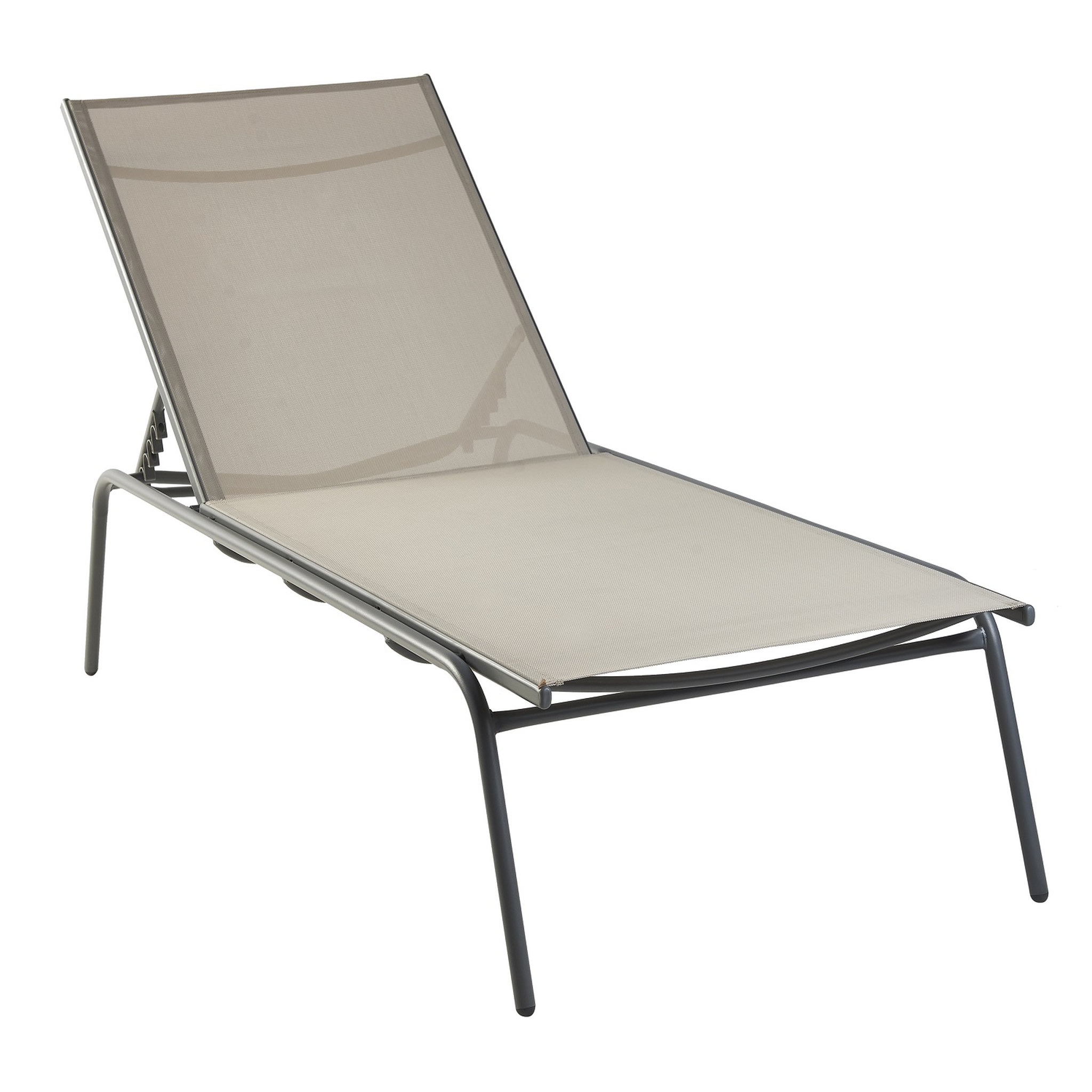 Voir la diapositive 1 : GARDENSTAR Bain de soleil XXL 4 positions acier STEEL