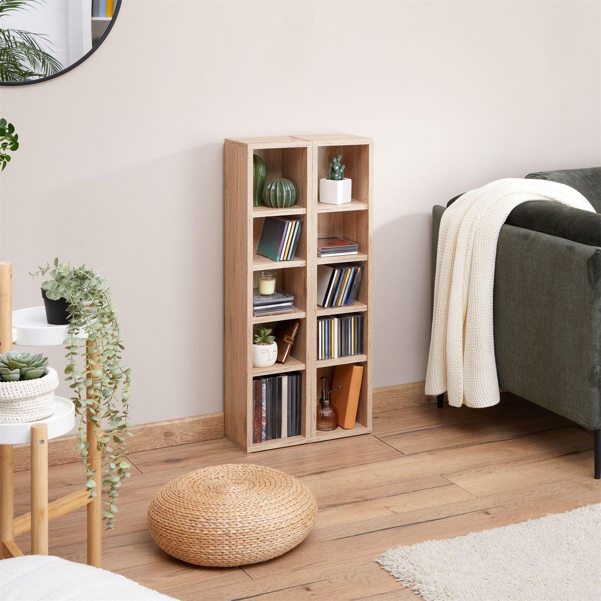 IDIMEX Etagères modulables MUSIQUE pour CD et DVD, en mélaminé