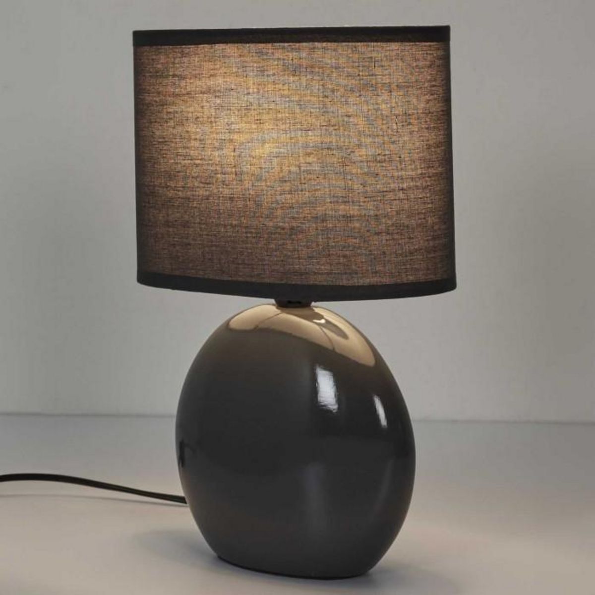 Paris Prix Lampe à Poser en Porcelaine  Janna  30cm Anthracite