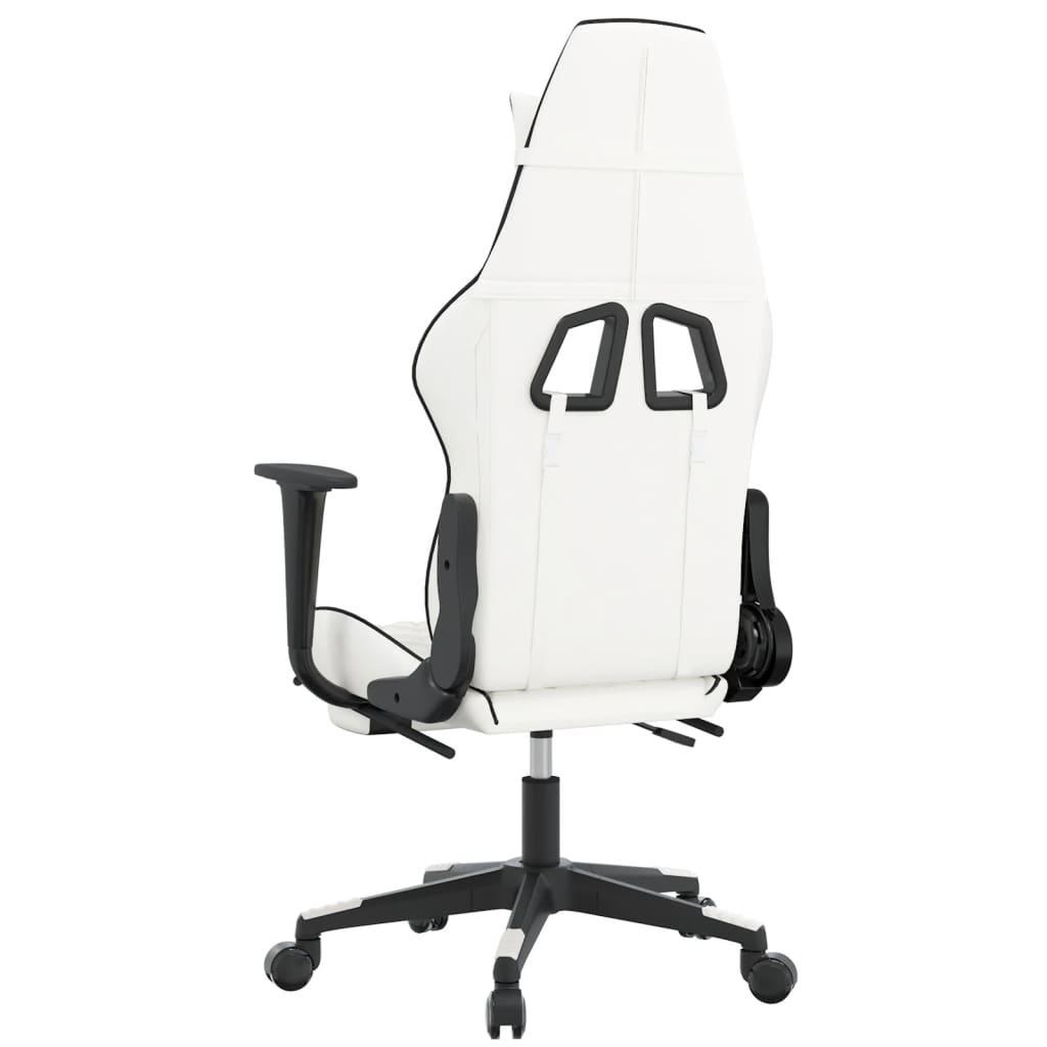Voir la diapositive 5 : VIDAXL Chaise de jeu avec repose-pied Blanc et noir Similicuir