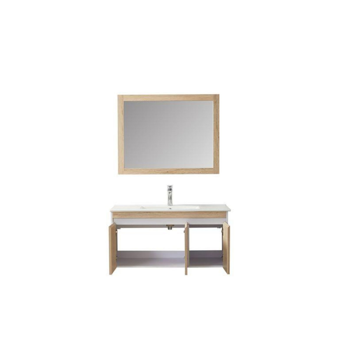 WILSA Ensemble de salle de bain bois et blanc 99 cm