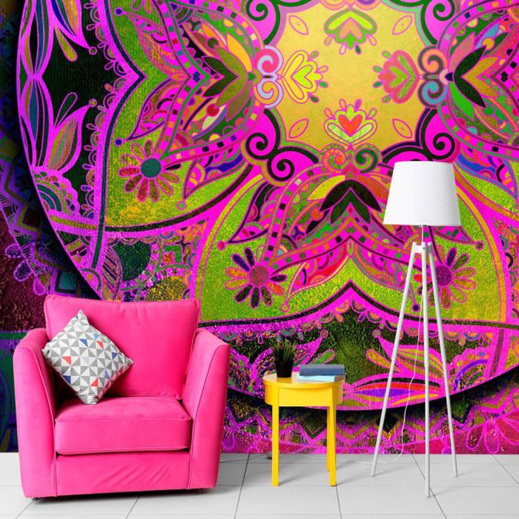 Paris Prix Papier Peint  Mandala : Pink Expression. Coloris disponibles : Multicolore