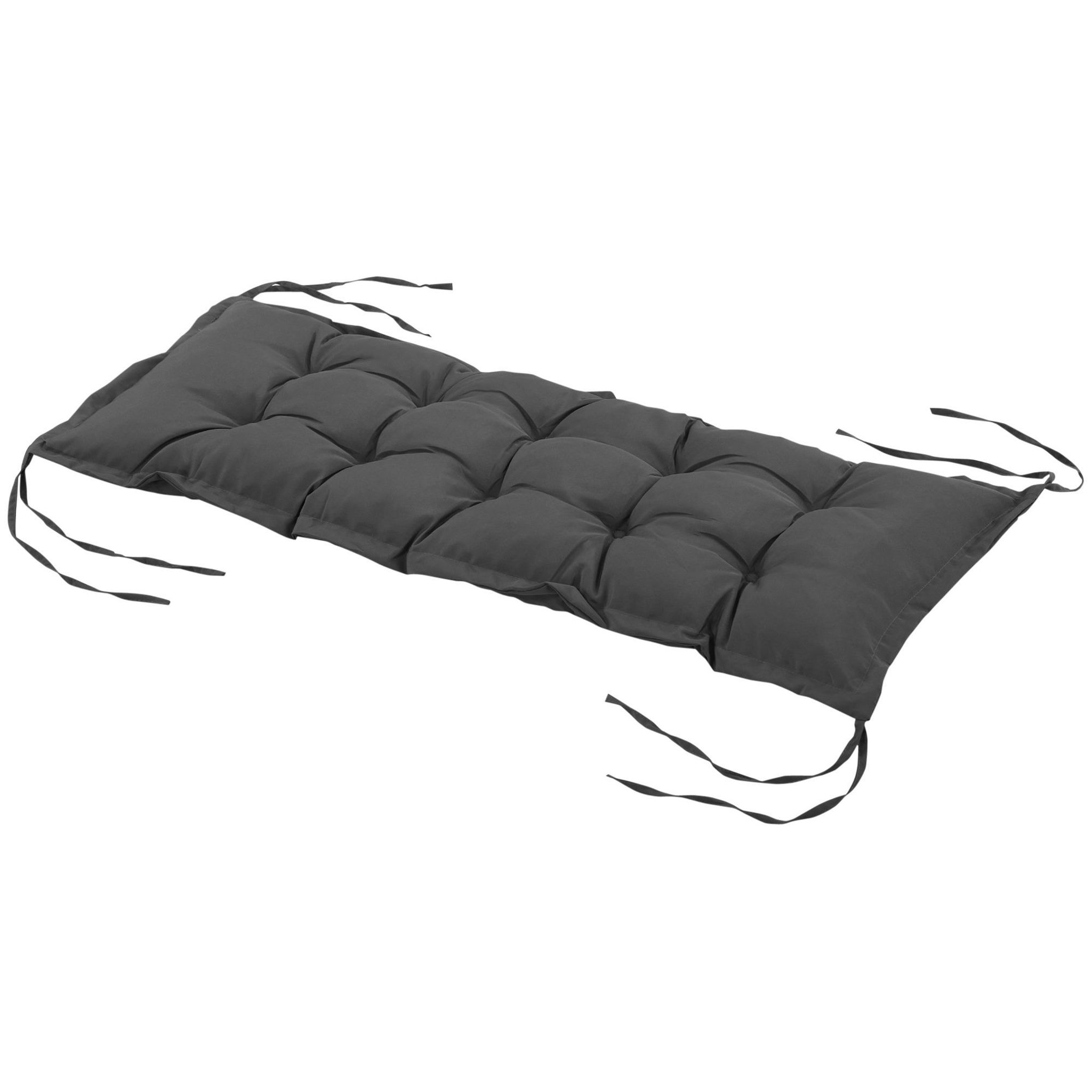 OUTSUNNY Coussin d'assise pour banc de jardin rembourrage épais 100 x 40 x 10 cm polyester gris