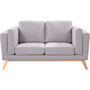 Voir la diapositive 3 : Habitat et Jardin Canapé fixe tissu  Elizabeth  - 165 x 87 x 84 cm - 2 places - Gris Clair