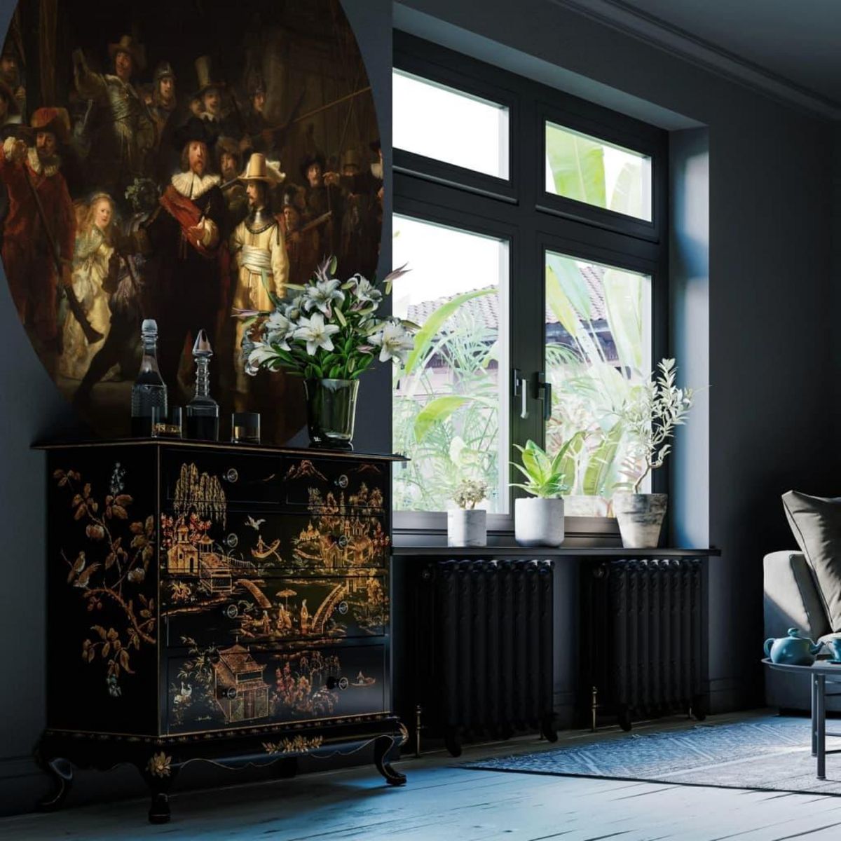 WallArt WallArt Papier peint cercle The Night Watch 190 cm