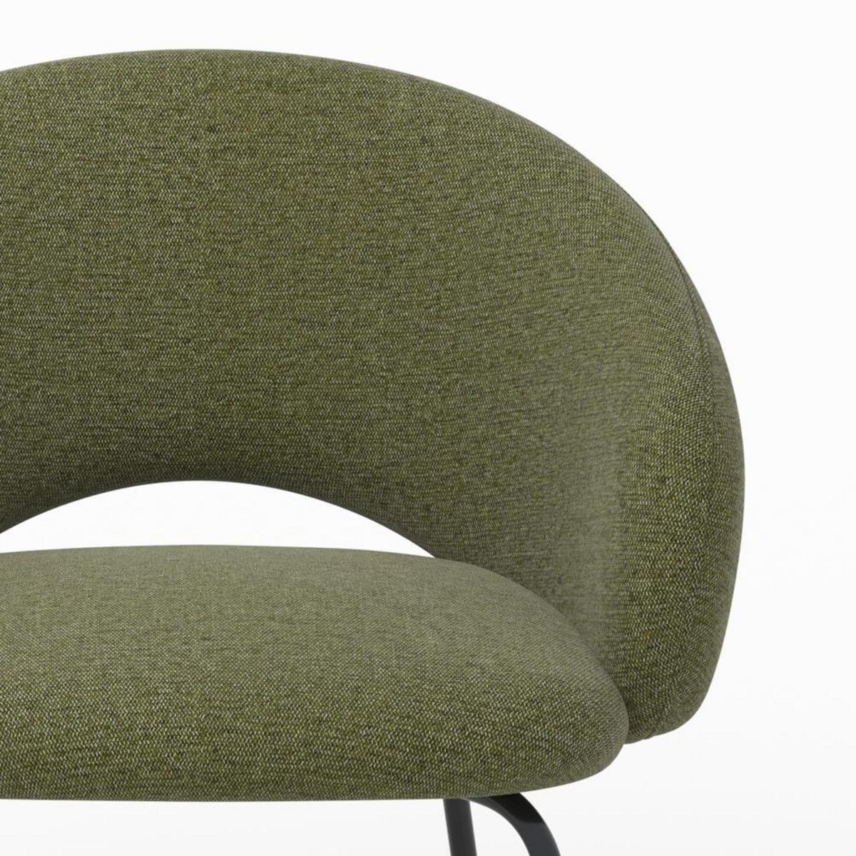 Rendez vous déco Chaise en tissu beige chiné et pieds noirs - Milly