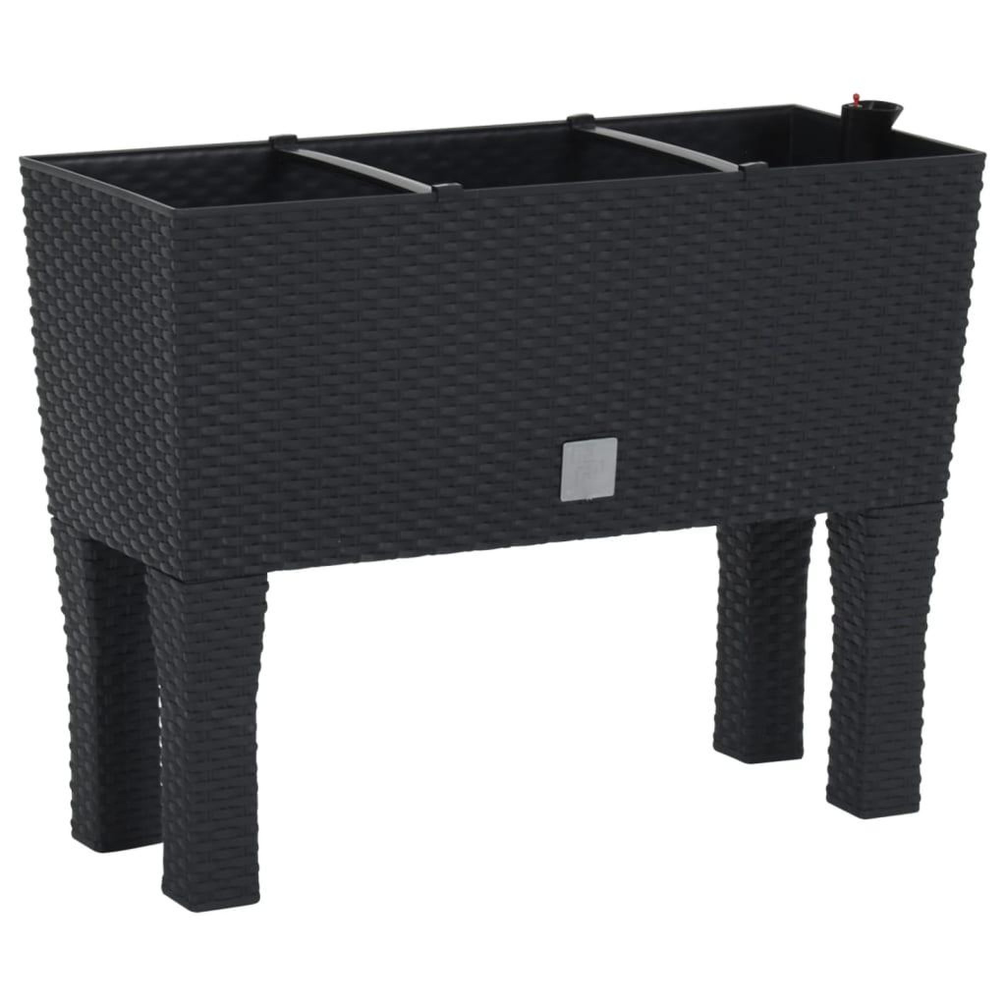 Voir la diapositive 2 : VIDAXL Lit sureleve de jardin anthracite 60x25x46 cm pp rotin