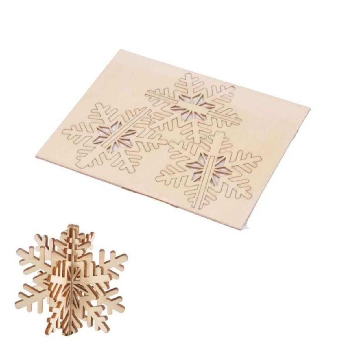 Paris Prix Puzzle 3D à Personnaliser  Flocon de Noël  8cm Naturel