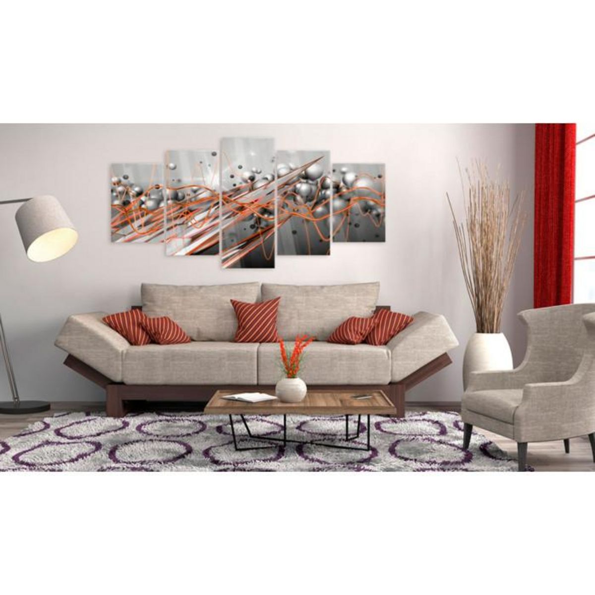 Paris Prix Tableau sur Verre Acrylique  Orange Stream