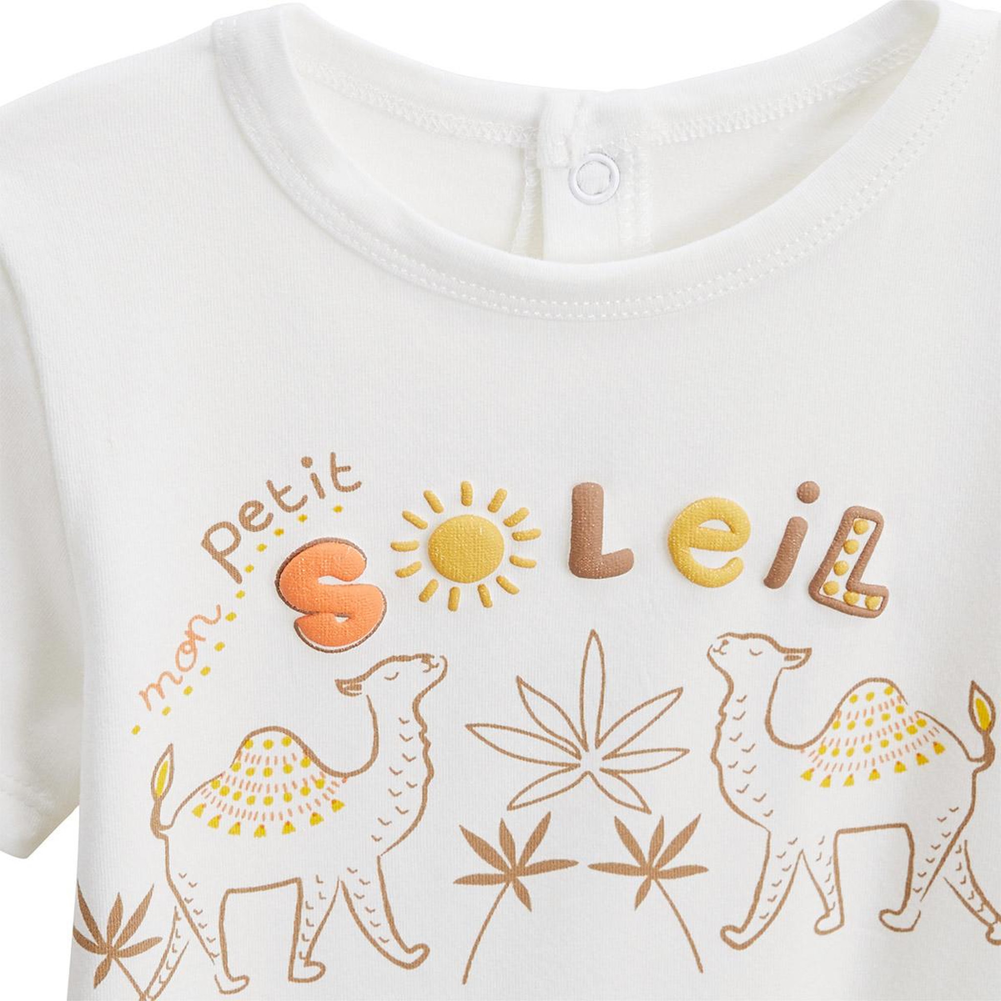 Voir la diapositive 2 : Petit Béguin Ensemble enfant t-shirt et short en gaze de coton liwa
