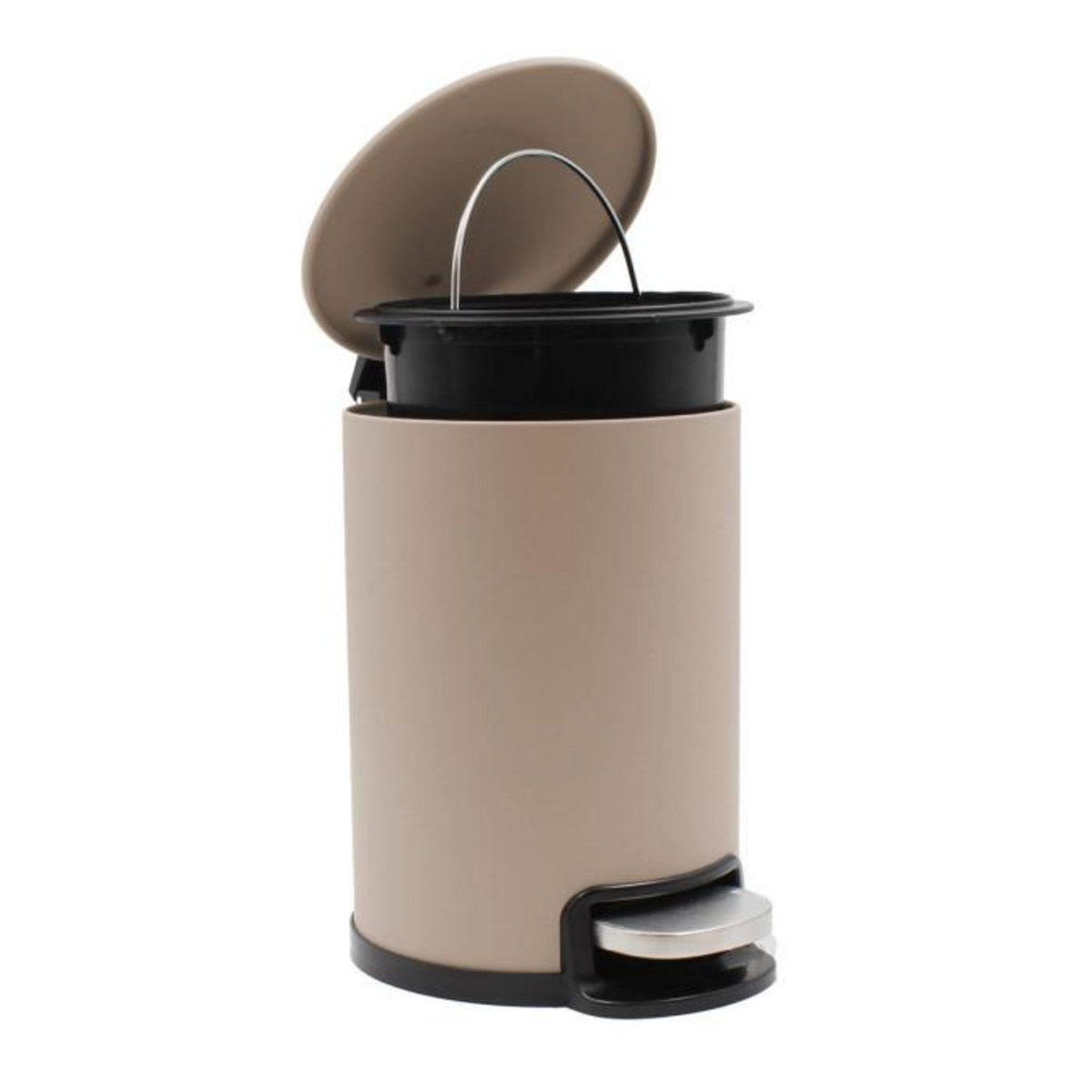 Paris Prix Poubelle de Salle de Bain en Métal  Metaline  3L Taupe