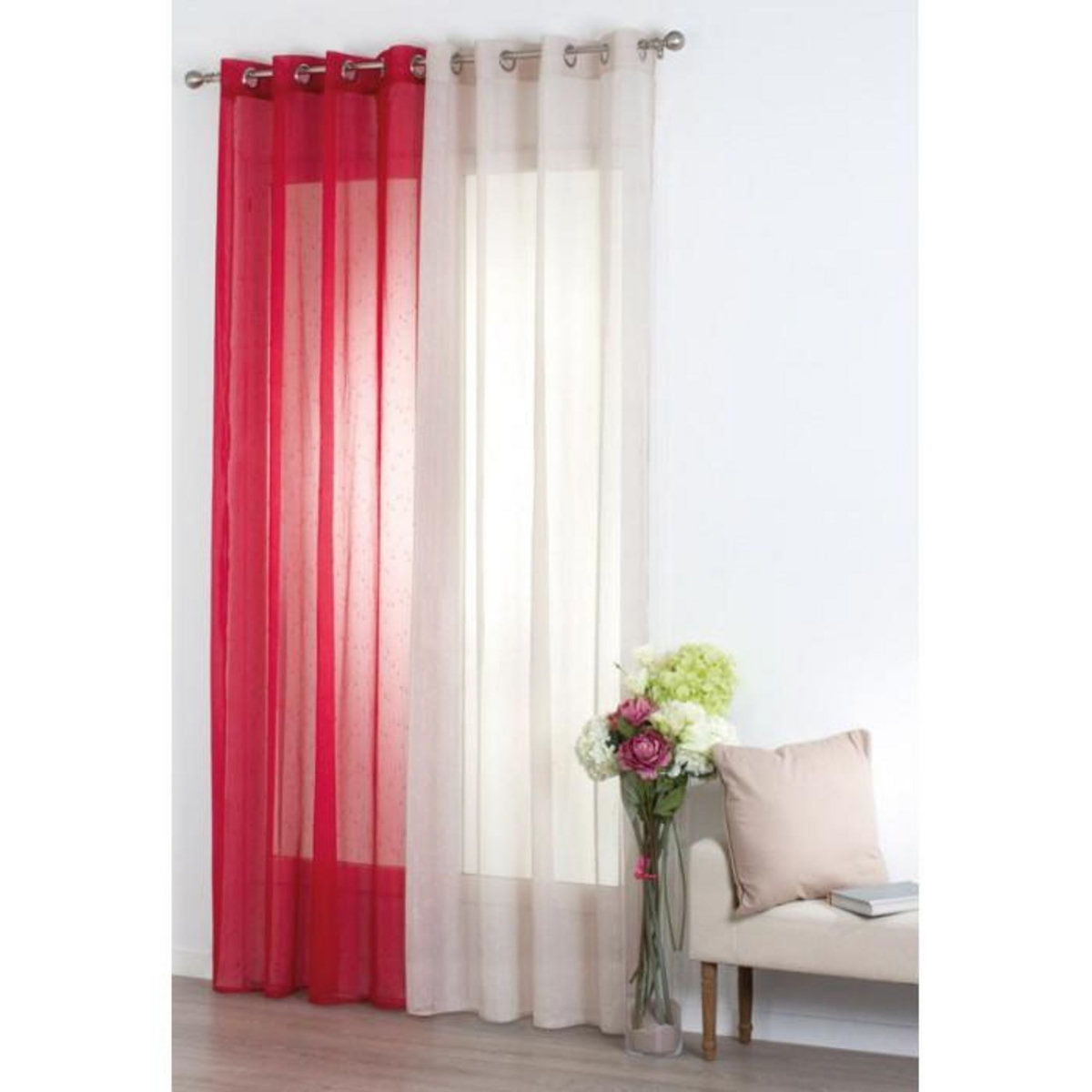 ATMOSPHERA Rideau Voilage  Rayure  140x240cm Lin