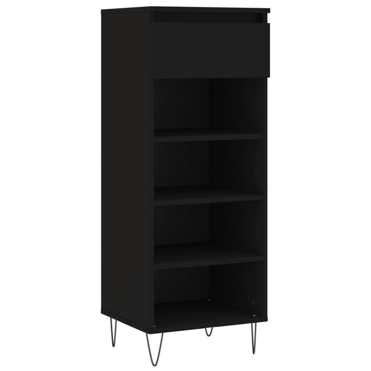 VIDAXL Armoire a chaussures Noir 40x36x105 cm Bois d'ingenierie