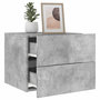 Voir la diapositive 4 : VIDAXL Tables de chevet murales avec lumieres LED 2 pcs gris beton