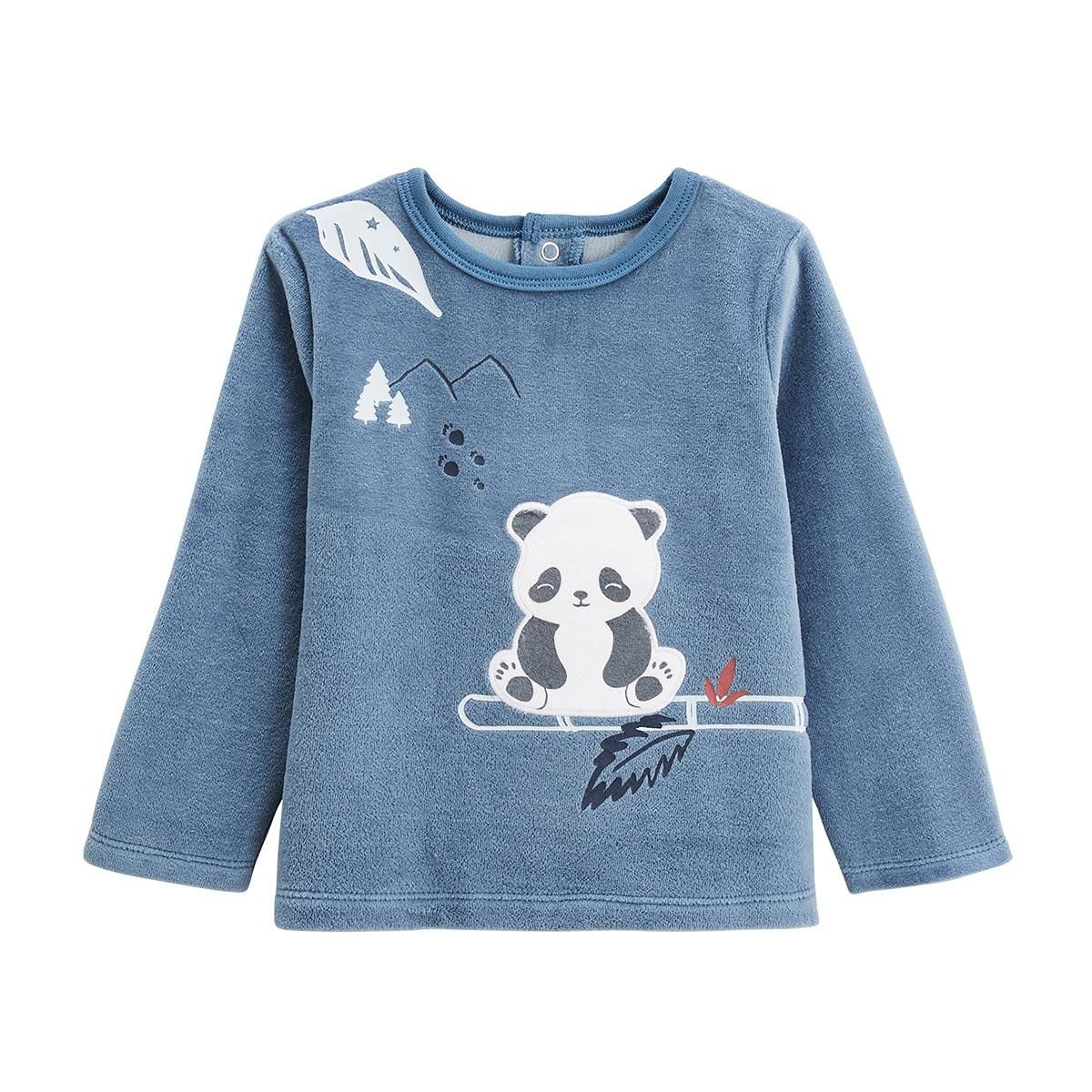 Petit Béguin Pyjama enfant 2 pièces en velours Tao