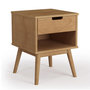 Voir la diapositive 1 : VS VENTA-STOCK Table de Chevet Bali 1 tiroir, Fabriqué en Bois de pin Massif