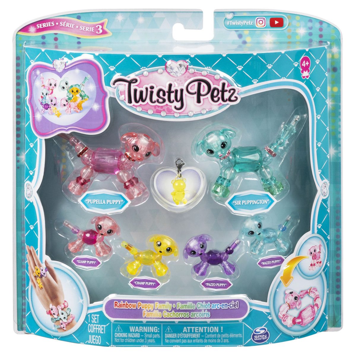 SPIN MASTER Pack de 6 twisty petz - Famille chiot arc-en-ciel