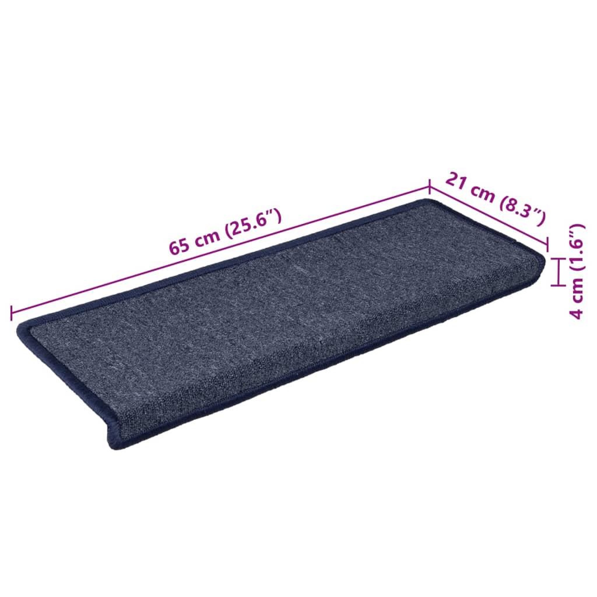 Voir la diapositive 6 : VIDAXL Tapis d'escalier 15 pcs 65x21x4 cm Gris et bleu