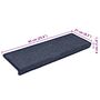 Voir la diapositive 6 : VIDAXL Tapis d'escalier 15 pcs 65x21x4 cm Gris et bleu